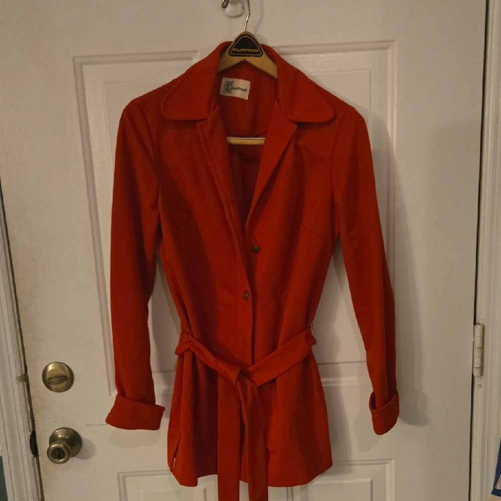 Vintage Lillian Russell Women's Red Belted Jacket